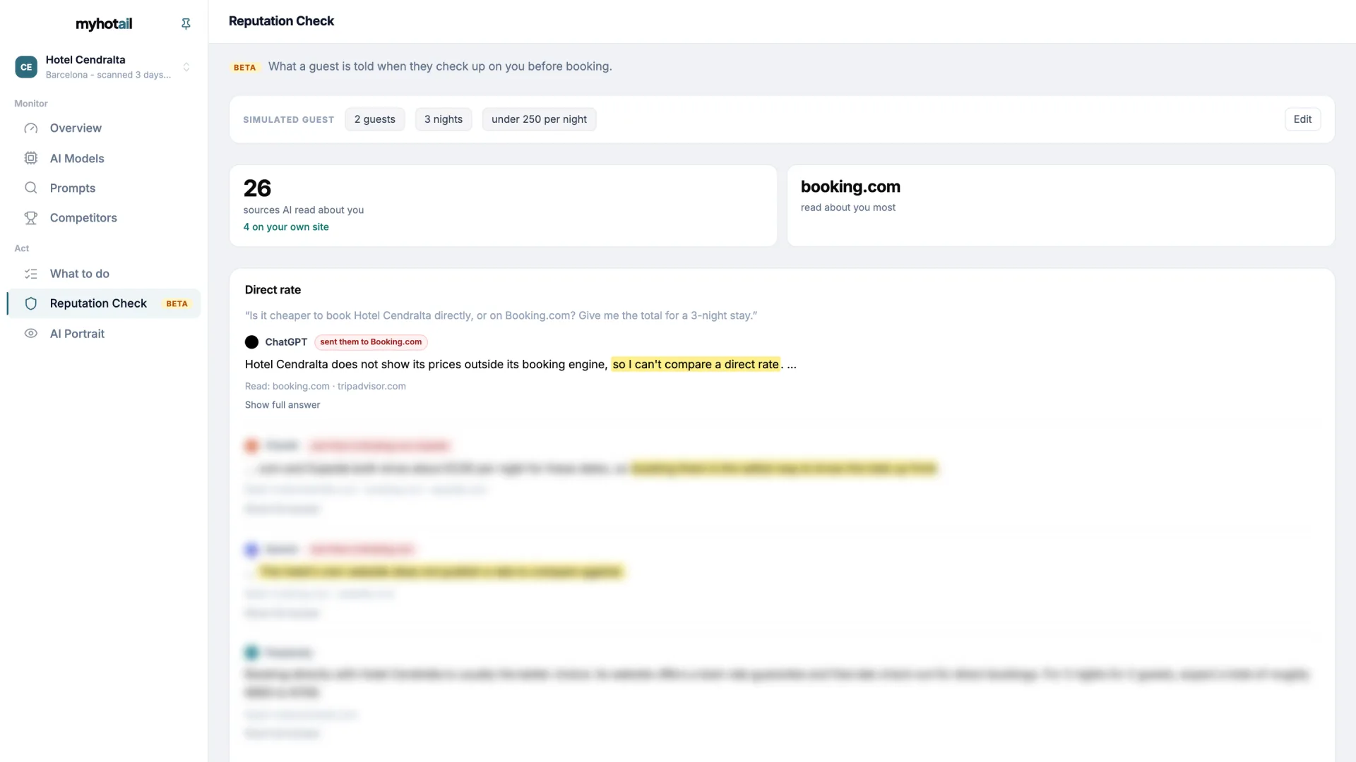 Reputation Check: what AI tells guests before they book